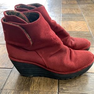Maroon Fly London booties